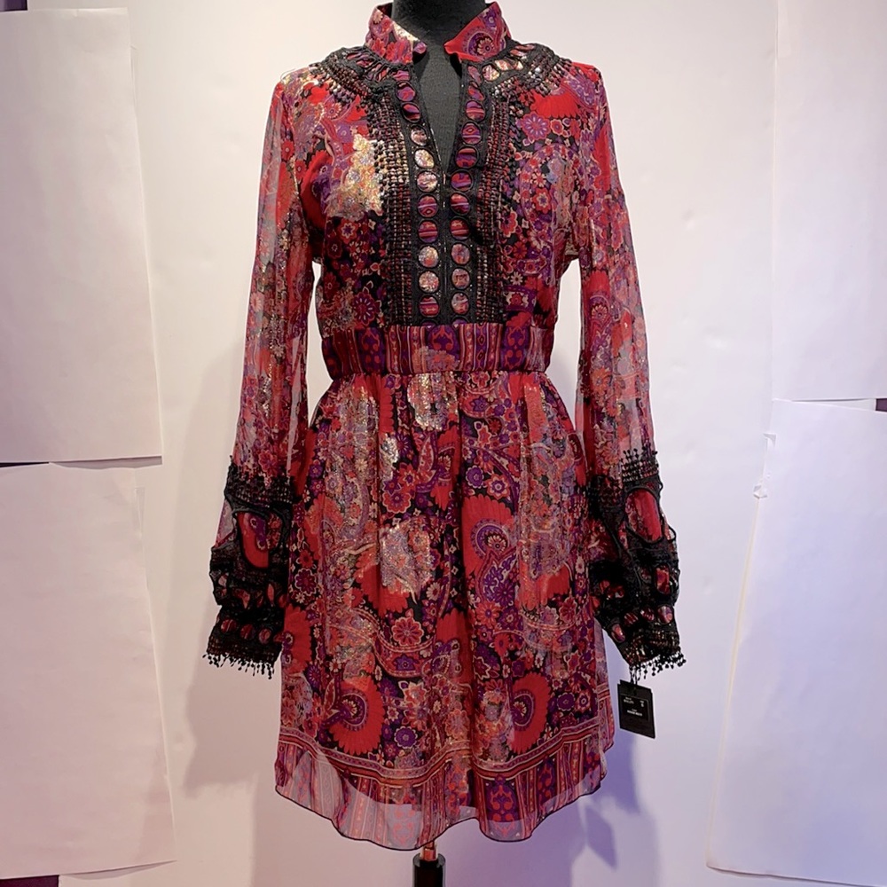 Anna Sui metallic paisley dress